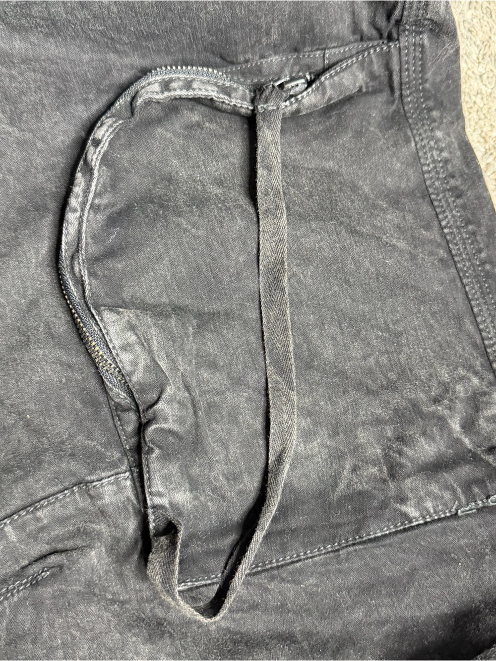 Free People Can't Compare Slouch Pants Large Washed Black cargo grunge urban - Picture 11 of 12